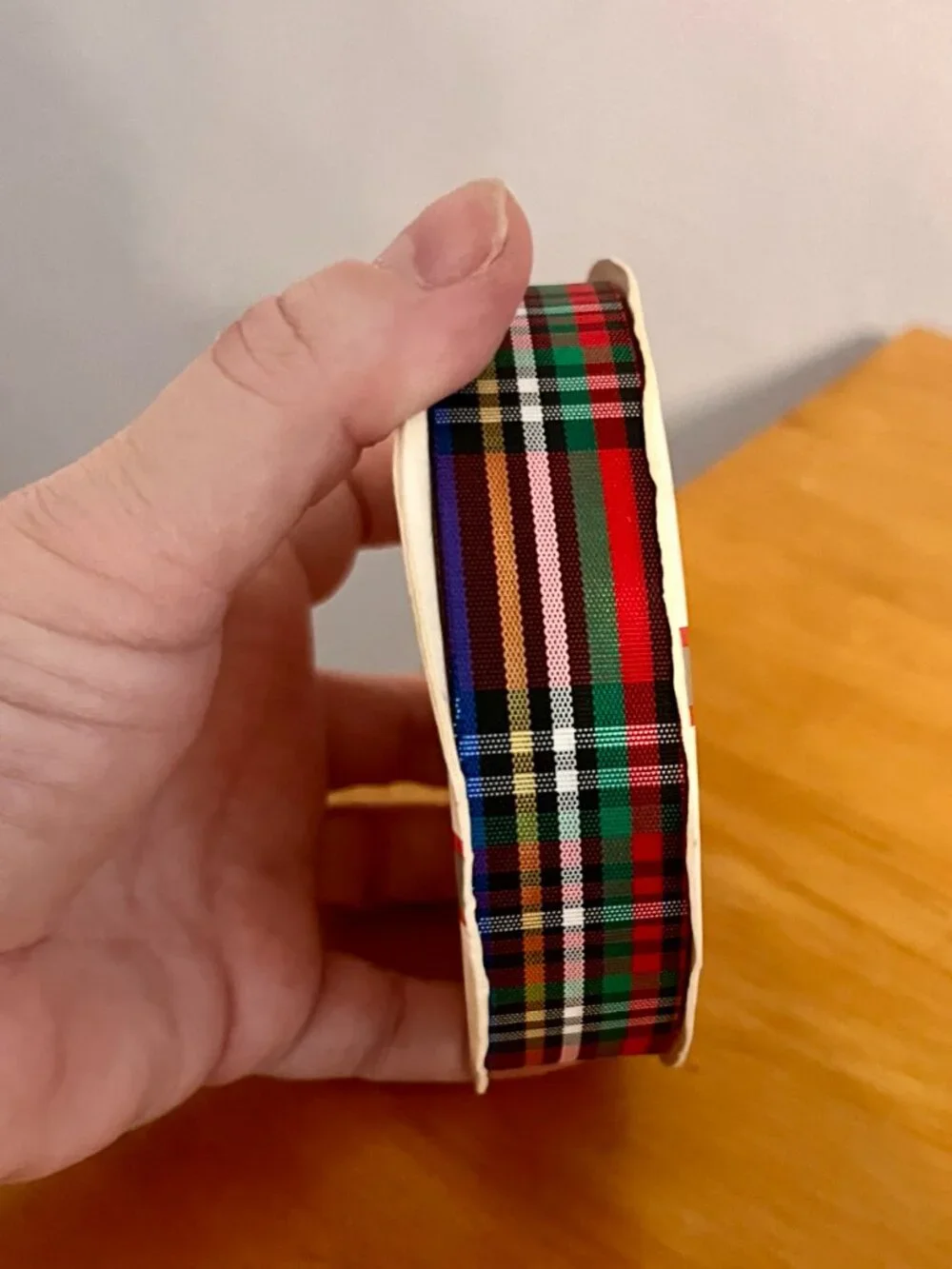 Vintage Christmas Ribbon Lot 6pc Cleo Offray Tie-Tie Frank's Nursery Plaid Satin